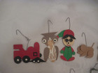 Lot 16 Primitive Folk Christmas Ornaments Hand Painted Ceramic Vintage 80s