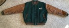 Rolling Rock Beer Leather And Wool Bomber Jacket Size Xl