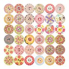 400pcs Mixed Wooden Buttons - Bulk 2 Holes Round - Decorative Wood Craft 20mm