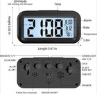 Digital Alarm Clock Lcd Display Calendar Temperature Battery Operated Black