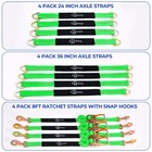 12 Pack Axle Straps Car Trailer Tie Down Tire Strap Car Hauler Wheel Tow Ratchet