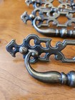 Vintage Brass Door Dresser Pulls Lot Of 3 Midcentury Ornate Handles 4 Inch Screw