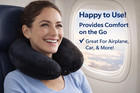 Travel Neck Pillow Soft Microfiber Compact Washable Airplane Car Support Black