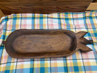 Large 31 5  Carved Wooden Pig Bowl Serving Platter Hog Boar Farmhouse Rustic