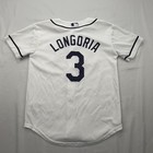Majestic Baseball Jersey Kids Small White Tampa Bay Rays Evan Longoria 3
