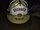 Cairns 1010 Fire Director Helmet White Leather Shield   Free Shipping