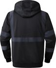 Safety Hi-vis Safety Zip-up Hoodie Safety Sweatshirt Reflective Strips 120 L New