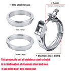 2 5  Inch V-band Flange clamp Kit Male female With Ridge Exhaust Stainless 4 Pcs