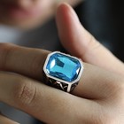 Vintage Light Blue Cz Masonic Ring Stainless Steel Veteran Ring Black Size 7-13