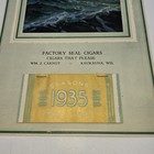 Antique 1935 Advertising Calendar  Factory Seal Cigars Wm J  Carnot Kaukauna Wi