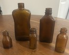 Vintage Small  Amber Glass Bottle Lot