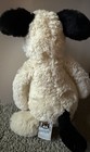 Bashful Dog Jellycat London Black   White Puppy Dog Plush Stuffed Animal Medium
