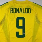 Autographed signed Ronaldo Nazario Brazil Yellow Soccer Jersey Beckett Bas Coa