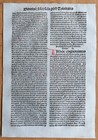 Decorative Rubricated Incunable Leaf Paratus Sermones Koberger  f  - 1496