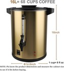 Commercial Coffee Urn  16l Double Wall Stainless Steel Large 68 Cup Msrp  120