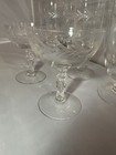 Set Of 5 Vintage  Etched Crystal Glasses Cocktail Glasses With Olive Branch Engr