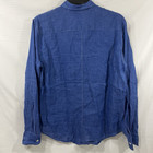 Frank And Eileen Shirt Small Mens Italian Linen Long Sleeve Blue Usa Made Flaw
