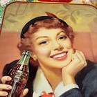 Excellent Vintage 1953 Coca Cola Menu Girl Metal Advertising Tray Original