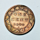 Canada 1890-h Queen Victoria Bronze Large Cent Coin  km  7 
