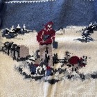 Vintage Collectif Dog Sledding Shetland Wool Hand  Knit Men   s Sweater Size Large