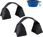Dog Agility Tunnel Sandbags 2 Pack Black Weighted Bags W  Collapsible Bowl