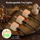 Flameless Rechargeable Tea Lights With Remote Timer - Led Electric Candles Re   