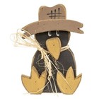 New Primitive Crow Wood Sitter Fall Autumn Layered Rustic 10 75 hx7 5 wx1 5 d