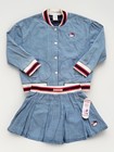 Hello Kitty Girls 2 Piece Outfit Denim Jacket Skirt Medium 7 8 Undershorts Blue