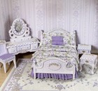 Dollhouse Miniature Artisan 5pc Bedroom Set 1 12 Hand-painted Furniture