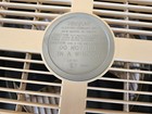 Vintage Patton Box Fan Ca1284b Blue Cream Rotating Grill 3 Speed Made In The Usa
