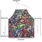 Marvel Comic Superheroes Print Adjustable Apron With White Strap Cooking Kitchen