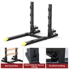60  4000lb Clamp-on Pallet Fork W  Adjustable Stabilizer Bar   Slot Guard Bar Us