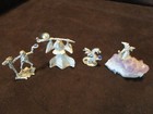 Vintage 4 Pewter Figurines Mythical Wizard Crystal Ball 3 Spoontiques Amethyst