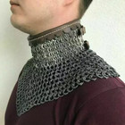 Mild Steel Chainmail Flat Ring Dome Riveted 9 Mm Collar Oil Finished Heavy Armor