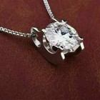 3ct Round Cut Vvs1 d Diamond Solitaire Pendant 14k White Gold Finish Free Chain