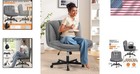 Office Chair Velvet Swivel Wheels Gaming Desk Chair Wide Comfortable Gray