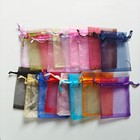 50 Pcs Sheer Organza Drawstring Gift Bags  Wedding  Jewelry  Party Favor Pouches