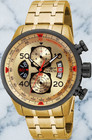 Invicta Men s Watch Gold Dial Analog Display Quartz Sports Wristwatch