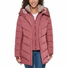 Nwt Andrew Marc 1695062 Pink Mix Media Puffer Parka Walker Jacket Sz L  j276