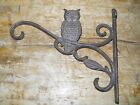 Cast Iron Hoot Owl Garden Plant Hook Rustic Brown Finish Hooter