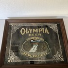 Vintage Olympia Beer Waterfall Trees Served Here Advertising Mirror 27x21 Framed