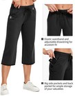 Women Capri Pants Casual Loose Joggers Wide Leg Crop Drawstring Yoga Sweatpants