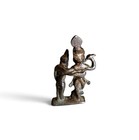 Vintage Brass Radha Krishna Statue Miniature Hindu Divine Couple Idol Murti