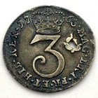 1763 Great Britain Silver Maundy 3 Pence Threepence King George Iii  Holed