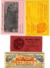 Vintage Circus Ephemera Advance Tickets  Passes  Coupons  Lion  Tiger  Elephant