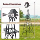 8 Ft All-weather Metal Wind Mill W  4 Support Legs 4 Ground Stakes Included