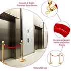 6 Pack- Red Velvet Rope Crowd Control Gold Hooks No Stanchion Party Carpet Event