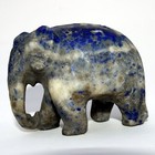 An Antique Vintage Blue Stone Probably Lapis Lazuli Carved Elephant 3 5  C 20thc