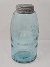 Antique Jar Iridescent Blue Aqua Mason s Patent Nov 30th 1858 8 75  Jar   Lid