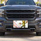 Custom Personalized License Plate Auto Tag With Funny Peace Sign Frog Design